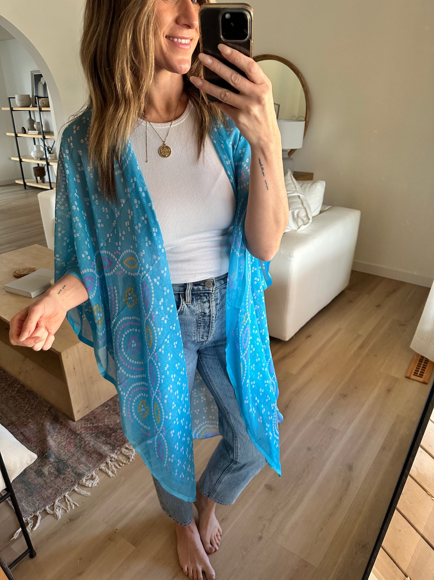 Champagne Hippy- Blue Crush Kimono