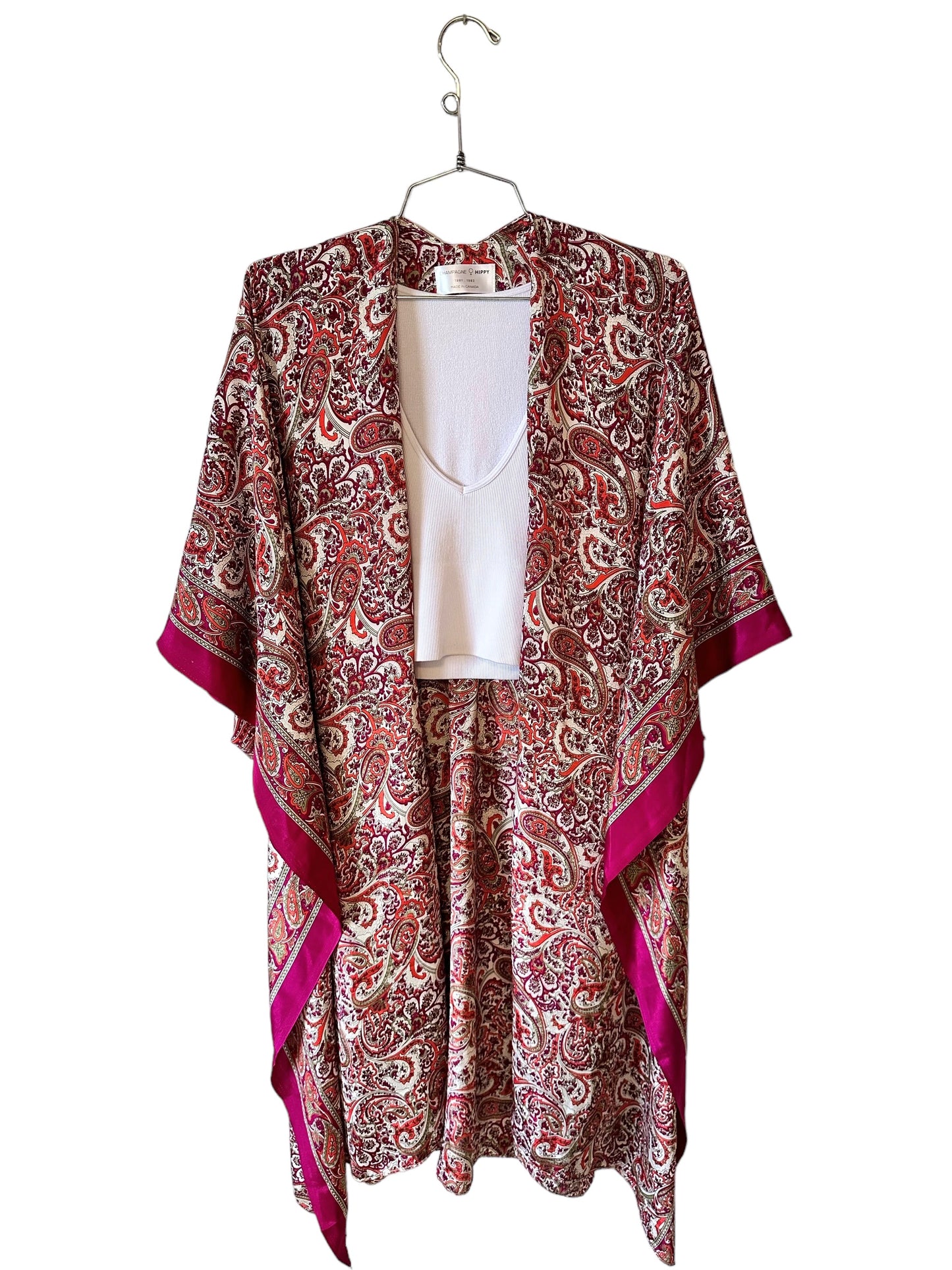 Champagne Hippy- Paisley Pink Kimono