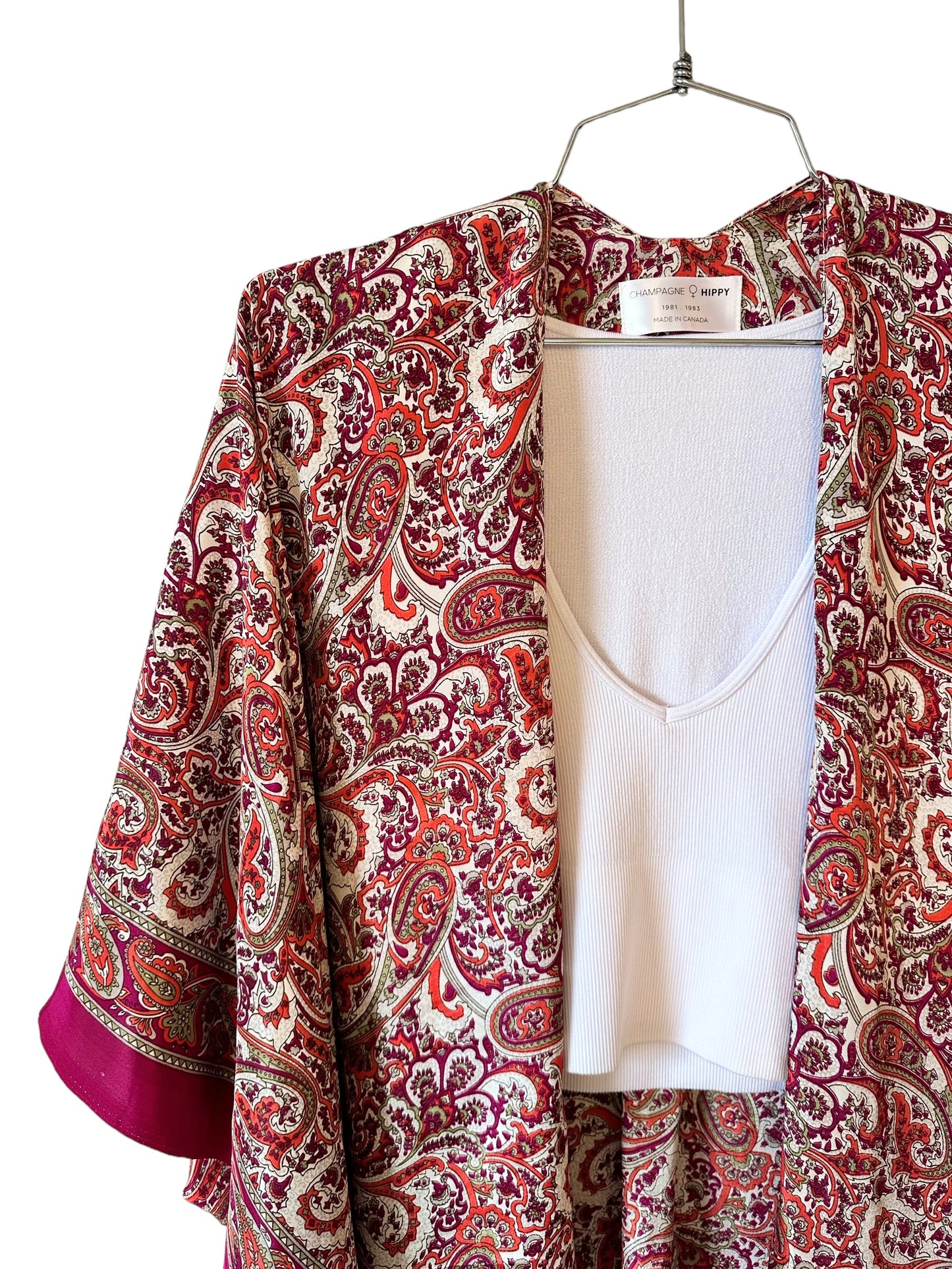 Champagne Hippy- Paisley Pink Kimono